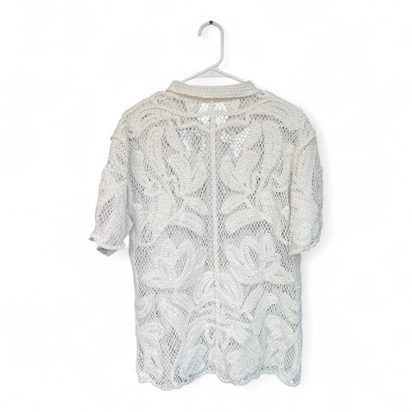 White Crochet Lace Two Piece Bottom and Top Set - Picture 3 of 8